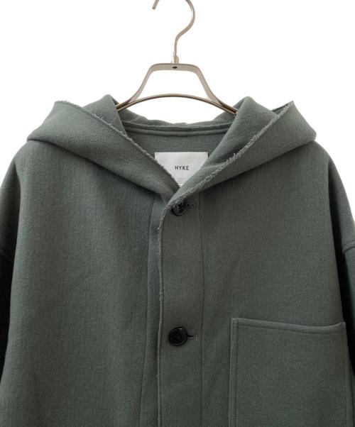 HYKE（ハイク）HYKE (ハイク) MELTON HOODED WORK COAT グリーン サイズ:1の古着・服飾アイテム