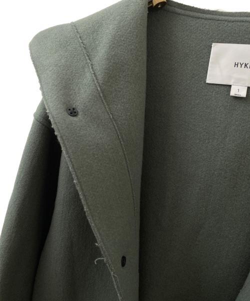 HYKE（ハイク）HYKE (ハイク) MELTON HOODED WORK COAT グリーン サイズ:1の古着・服飾アイテム