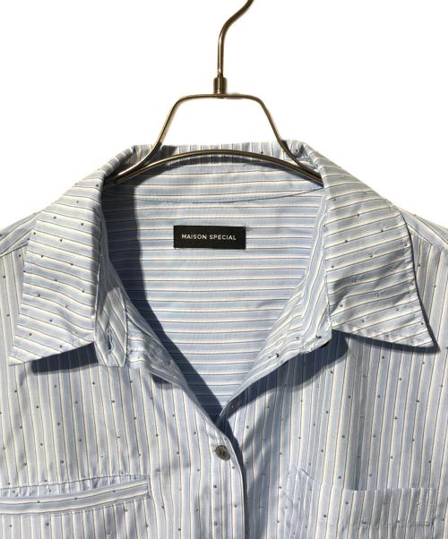 MAISON SPECIAL（メゾンスペシャル）MAISON SPECIAL (メゾンスペシャル) Rhinestone Overshirt スカイブルー サイズ:FREEの古着・服飾アイテム