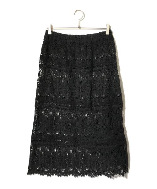 journal standard luxe（ジャーナルスタンダード ラックス）journal standard luxe (ジャーナルスタンダード ラックス) レースMIX スカート ブラック サイズ:FREEの古着・服飾アイテム