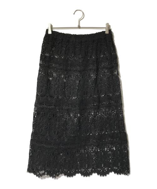 journal standard luxe（ジャーナルスタンダード ラックス）journal standard luxe (ジャーナルスタンダード ラックス) レースMIX スカート ブラック サイズ:FREEの古着・服飾アイテム