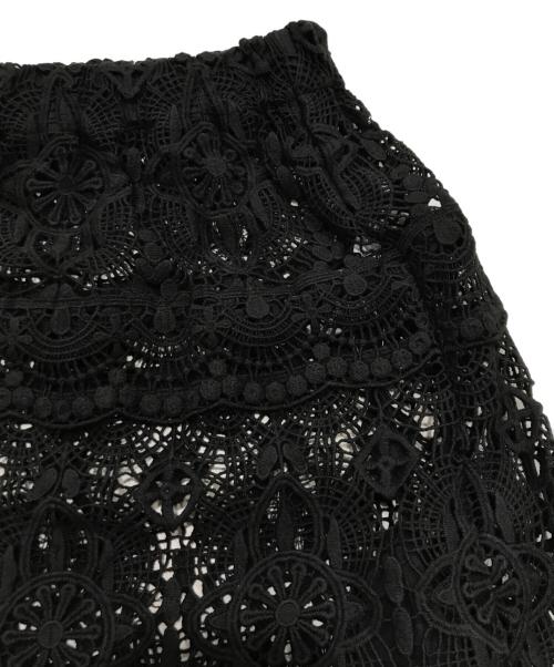 journal standard luxe（ジャーナルスタンダード ラックス）journal standard luxe (ジャーナルスタンダード ラックス) レースMIX スカート ブラック サイズ:FREEの古着・服飾アイテム