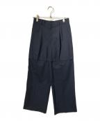 STUDIOUSステュディオス）の古着「Pinstripe 2way Length Trousers/スラックス/ショートパンツ/ハーフパンツ」｜ネイビー