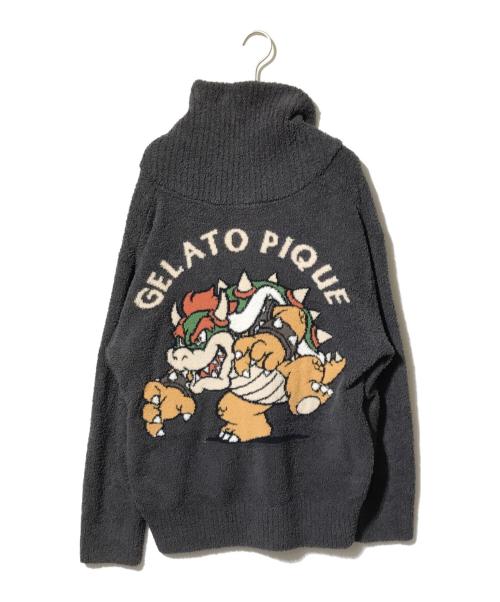 gelato pique（ジェラートピケ）gelato pique (ジェラートピケ) ベビモコジャガードショールカーディガン グレー サイズ:SMの古着・服飾アイテム