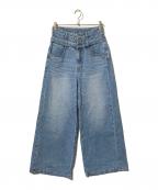 CONVERSE TOKYOコンバーストウキョウ）の古着「【HL】DOUBLE WAIST WIDE DENIM PANTS/デニムパンツ」｜ブルー