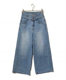 CONVERSE TOKYO（コンバーストウキョウ）の古着「【HL】DOUBLE WAIST WIDE DENIM PANTS/デニムパンツ」｜ブルー