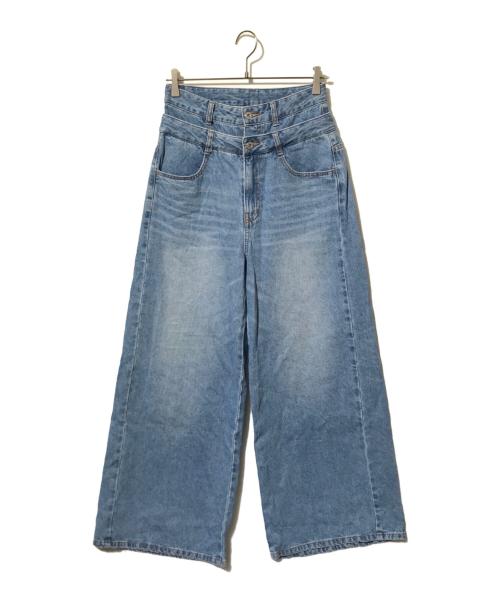 CONVERSE TOKYO（コンバーストウキョウ）CONVERSE TOKYO (コンバーストウキョウ) 【HL】DOUBLE WAIST WIDE DENIM PANTS/デニムパンツ ブルー サイズ:3の古着・服飾アイテム