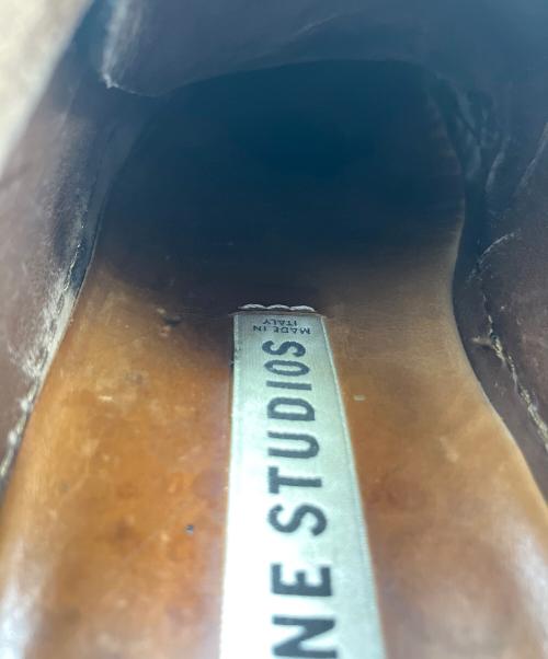 Acne studios（アクネ ストゥディオズ）Acne studios (アクネ ストゥディオズ) レザースニーカー ブラック サイズ:SIZE 42の古着・服飾アイテム