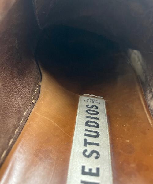 Acne studios（アクネ ストゥディオズ）Acne studios (アクネ ストゥディオズ) レザースニーカー ブラック サイズ:SIZE 42の古着・服飾アイテム