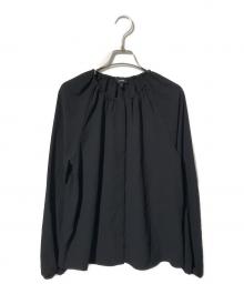 theory（セオリー）の古着「Prime Georgette Button Front Blouse/長袖ブラウス」｜ブラック