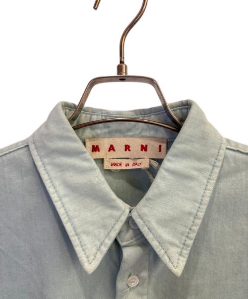 MARNI（マルニ）MARNI (マルニ) ガーメントダイコットンシャツ ライトブルー サイズ:46の古着・服飾アイテム