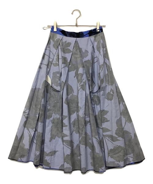 ERDEM（アーデム）ERDEM (アーデム) フローラルプリント コットンポプリン スカート ブルー サイズ:40の古着・服飾アイテム