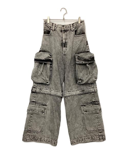 MAISON SPECIAL（メゾンスペシャル）MAISON SPECIAL (メゾンスペシャル) Big Pocket 2WAY Denim Wide Cargo Pants グレーの古着・服飾アイテム