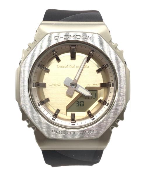 CASIO（カシオ）CASIO (カシオ) beautiful people (ビューティフルピープル) コラボレーションデジタルウォッチ ブラウン×ベージュの古着・服飾アイテム