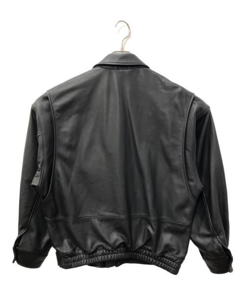 YOKE（ヨーク）YOKE (ヨーク) LEATHER FLIGHT JACKET ブラック サイズ:SIZE 2の古着・服飾アイテム