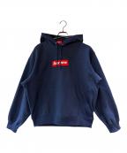 SUPREMEシュプリーム）の古着「Box Logo Hooded Sweatshirt」｜ネイビー×レッド