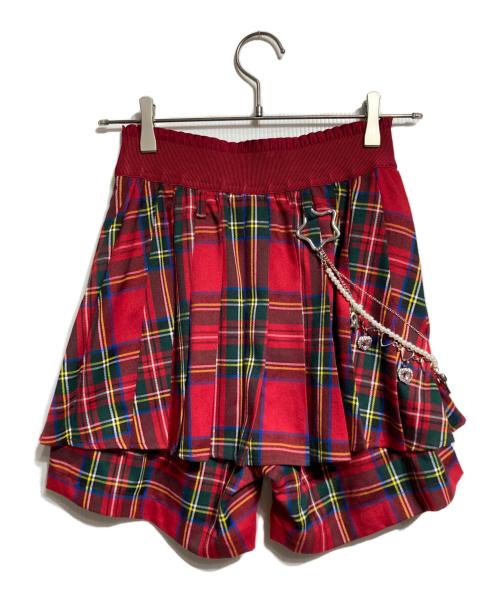 HEIHEI（ヘイヘイ）HEIHEI (ヘイヘイ) プリーツミニショートパンツ/Pleated mini shorts レッド サイズ:－の古着・服飾アイテム