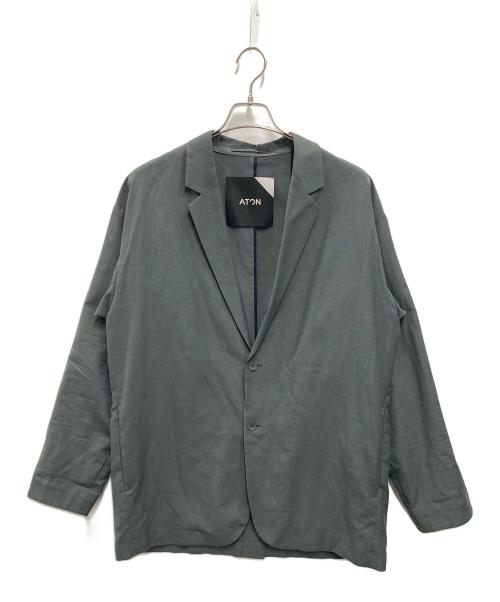 ATON（エイトン）ATON (エイトン) リネン混テーラードジャケット グリーン サイズ:SIZE 4の古着・服飾アイテム