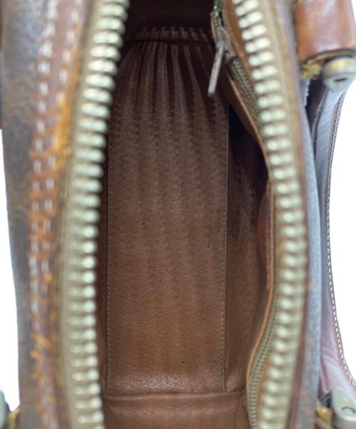 CELINE（セリーヌ）CELINE (セリーヌ) マカダム柄ミニボストンハンドバッグ ブラウンの古着・服飾アイテム
