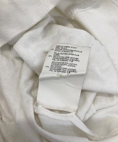 Maison Martin Margiela（メゾンマルタンマルジェラ）Maison Martin Margiela (メゾンマルタンマルジェラ) エルボパッチVネックカーディガン ホワイト サイズ:Mの古着・服飾アイテム