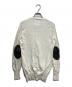 Maison Martin Margiela (メゾンマルタンマルジェラ) エルボパッチVネックカーディガン ホワイト サイズ:M：7000円