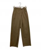 CLANEクラネ）の古着「LOGO SWEAT TUCK WIDE PANTS」｜ブラウン