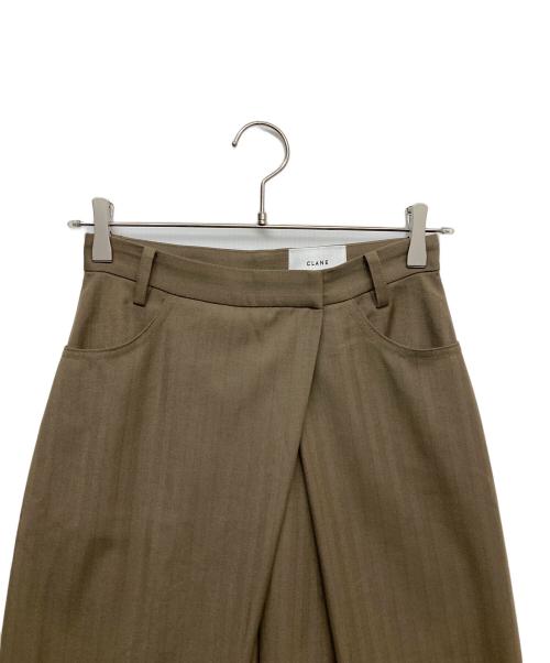 CLANE（クラネ）CLANE (クラネ) LOGO SWEAT TUCK WIDE PANTS ブラウン サイズ:1の古着・服飾アイテム