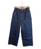 BEAMS×UNIVERSAL OVERALLビームス×ユニバーサルオーバーオール）の古着「別注ダブルニー デニムパンツ」｜インディゴ