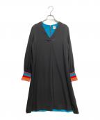 PAUL SMITHポールスミス）の古着「カラーコントラストカフスワンピース」｜ブラック