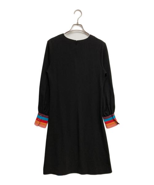 PAUL SMITH（ポールスミス）PAUL SMITH (ポールスミス) カラーコントラストカフスワンピース ブラック サイズ:40の古着・服飾アイテム
