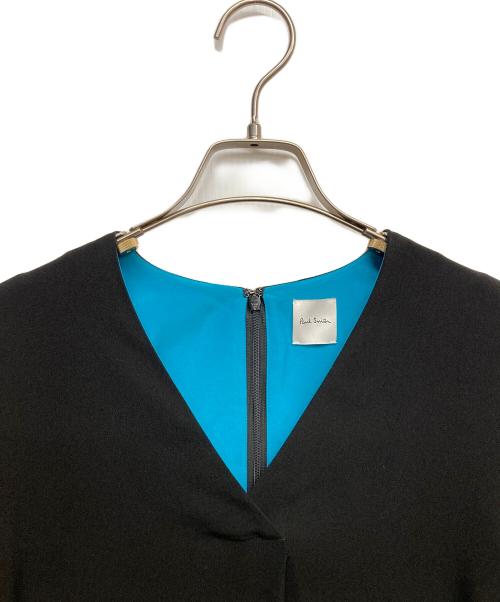 PAUL SMITH（ポールスミス）PAUL SMITH (ポールスミス) カラーコントラストカフスワンピース ブラック サイズ:40の古着・服飾アイテム