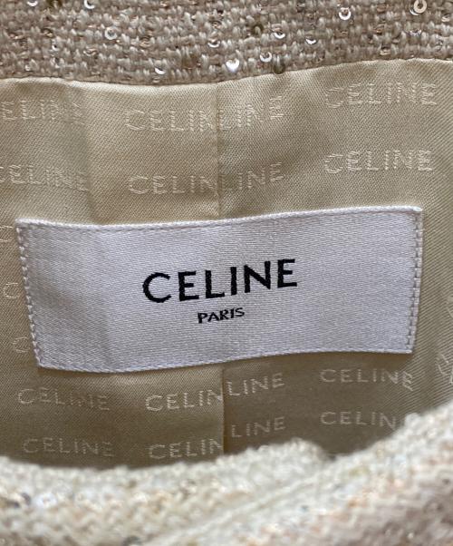 CELINE（セリーヌ）CELINE (セリーヌ) シークイン チェルシージャケット アイボリー サイズ:34の古着・服飾アイテム