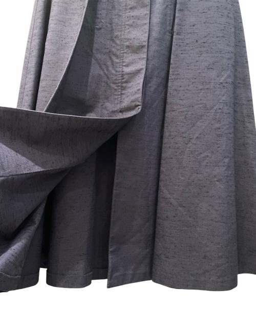 Christian Dior（クリスチャン ディオール）Christian Dior (クリスチャン ディオール) ジャガードシャンタンフレアスカート ネイビー サイズ:42の古着・服飾アイテム