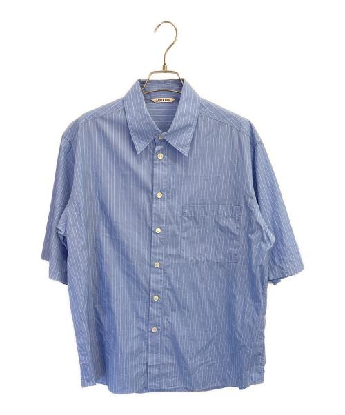AURALEE（オーラリー）AURALEE (オーラリー) SUVIN HIGH COUNT CLOTH STRIPE HALF SLEEVED SHIRT ブルー サイズ:3の古着・服飾アイテム