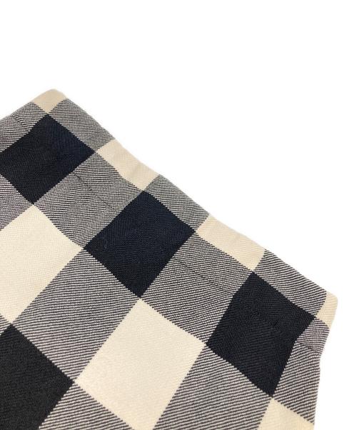 Christian Dior（クリスチャン ディオール）Christian Dior (クリスチャン ディオール) ウールチェックスカート ホワイト×ブラック サイズ:38の古着・服飾アイテム