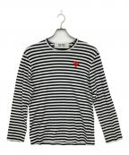 PLAY COMME des GARCONSプレイコムデギャルソン）の古着「ボーダーカットソー」｜ホワイト