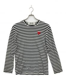PLAY COMME des GARCONS（プレイコムデギャルソン）の古着「ボーダーカットソー」｜ホワイト