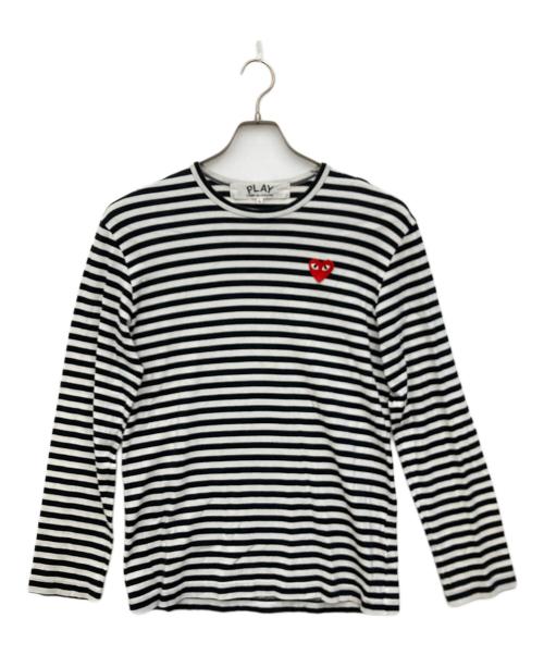 PLAY COMME des GARCONS（プレイコムデギャルソン）PLAY COMME des GARCONS (プレイコムデギャルソン) ボーダーカットソー ホワイト サイズ:SIZE Lの古着・服飾アイテム