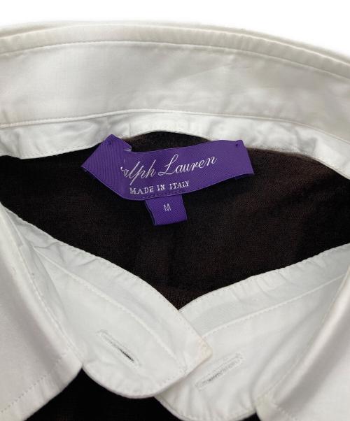 RALPH LAUREN Purple Label（ラルフ ローレン パープル レーベル）RALPH LAUREN PURPLE LABEL (ラルフ ローレン パープル レーベル) 襟付き カシミヤ 半袖ニット ブラウン サイズ:Mの古着・服飾アイテム