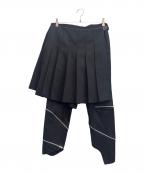 BLACK COMME des GARCONSブラックコムデギャルソン）の古着「スカートドッキング螺旋パンツ」｜ブラック
