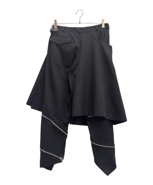 BLACK COMME des GARCONS（ブラックコムデギャルソン）BLACK COMME des GARCONS (ブラックコムデギャルソン) スカートドッキング螺旋パンツ ブラック サイズ:Sの古着・服飾アイテム