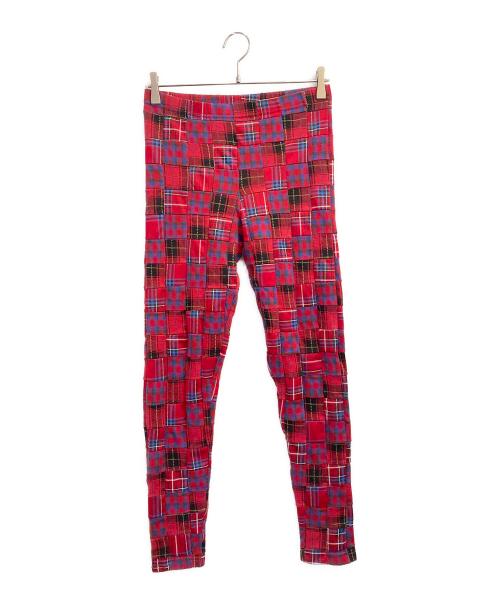 COMME des GARCONS HOMME PLUS（コムデギャルソンオムプリュス）COMME des GARCONS HOMME PLUS (コムデギャルソンオムプリュス) CHECKED LEGGING TROUSERS レッド サイズ:Sの古着・服飾アイテム