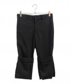 COMME des GARCONS HOMME PLUSコムデギャルソンオムプリュス）の古着「ウールギャバジン ロールアップスラックス」｜ブラック
