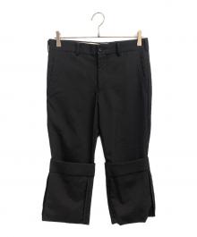 COMME des GARCONS HOMME PLUS（コムデギャルソンオムプリュス）の古着「ウールギャバジン ロールアップスラックス」｜ブラック