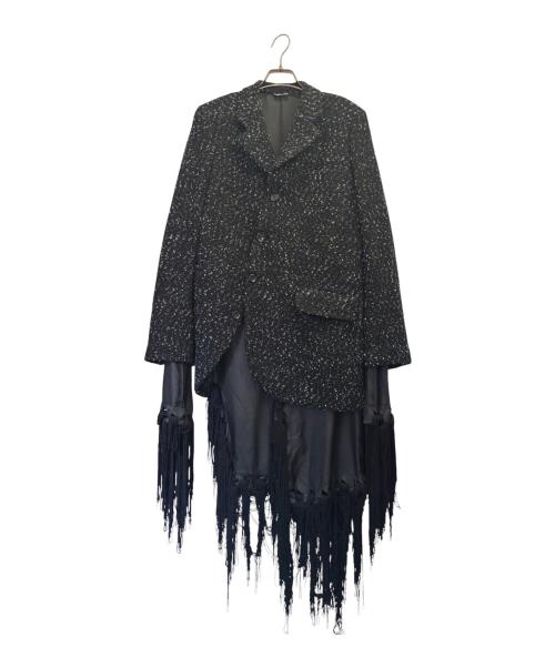 COMME des GARCONS HOMME PLUS（コムデギャルソンオムプリュス）COMME des GARCONS HOMME PLUS (コムデギャルソンオムプリュス) ジャガード捻れロングジャケット ブラック サイズ:XSの古着・服飾アイテム