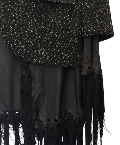 COMME des GARCONS HOMME PLUS（コムデギャルソンオムプリュス）COMME des GARCONS HOMME PLUS (コムデギャルソンオムプリュス) ジャガード捻れロングジャケット ブラック サイズ:XSの古着・服飾アイテム