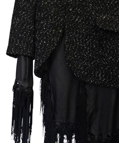 COMME des GARCONS HOMME PLUS（コムデギャルソンオムプリュス）COMME des GARCONS HOMME PLUS (コムデギャルソンオムプリュス) ジャガード捻れロングジャケット ブラック サイズ:XSの古着・服飾アイテム