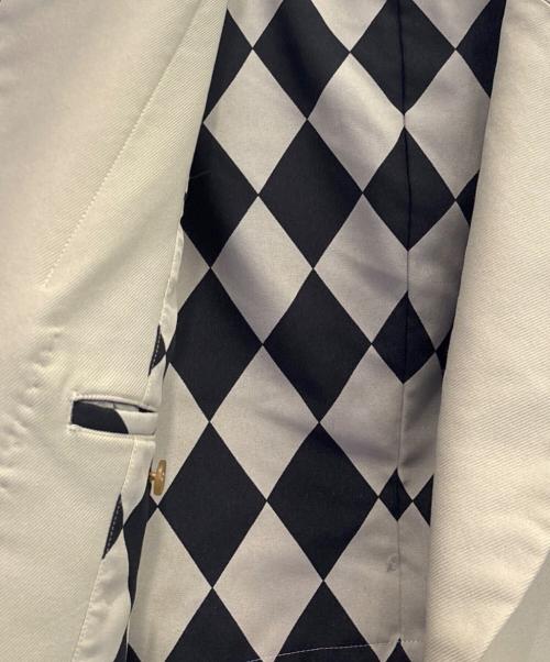 COMME des GARCONS HOMME PLUS（コムデギャルソンオムプリュス）COMME des GARCONS HOMME PLUS (コムデギャルソンオムプリュス) ハーレクインチェックポリ縮ジャケット グレー サイズ:Sの古着・服飾アイテム