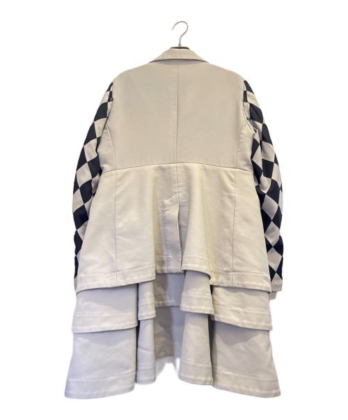 COMME des GARCONS HOMME PLUS（コムデギャルソンオムプリュス）COMME des GARCONS HOMME PLUS (コムデギャルソンオムプリュス) ハーレクインチェックポリ縮ジャケット グレー サイズ:Sの古着・服飾アイテム