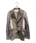 COMME des GARCONS HOMME PLUSコムデギャルソンオムプリュス）の古着「メタルアウトロー2B再構築ジャケット」｜シルバー